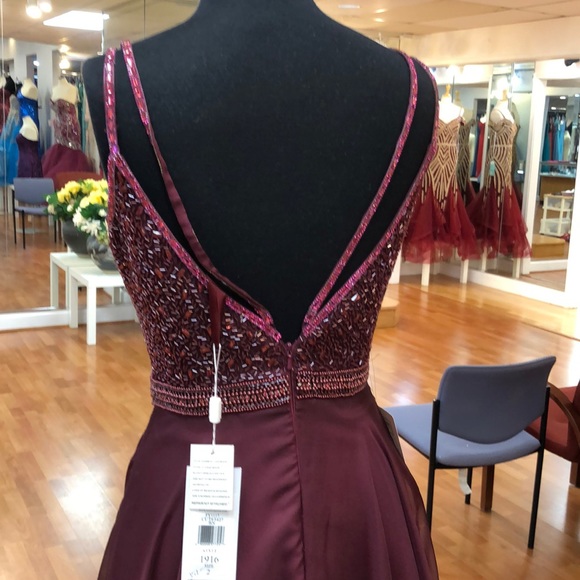 Colors Dresses Wine Colored Prom Dress With Beads Poshmark